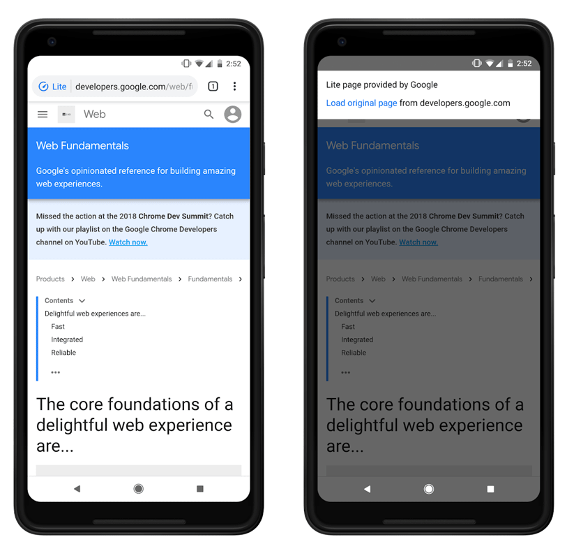 Google Chrome, Lite Mode