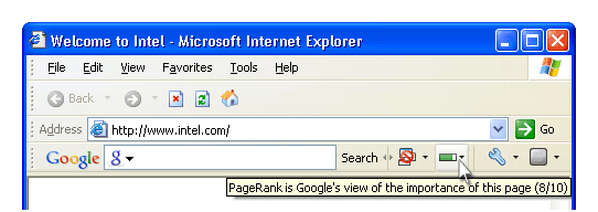 Google PageRank, Google Toolbar