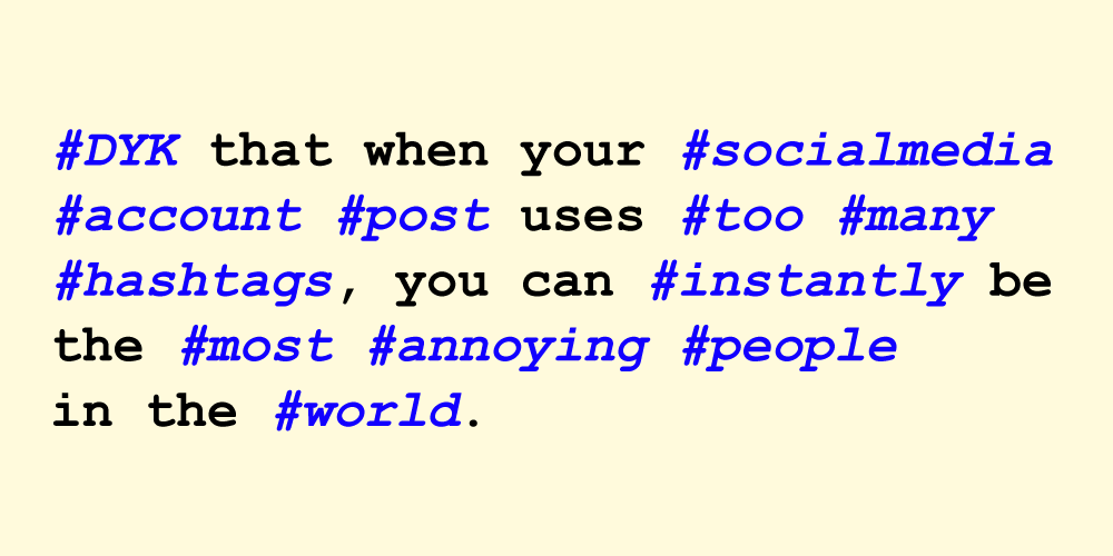 Too many hashtags
