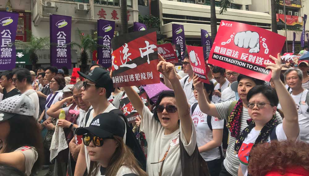 Hong Kong protesting China's extradition bill