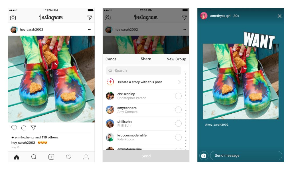Instagram - share feed as stories