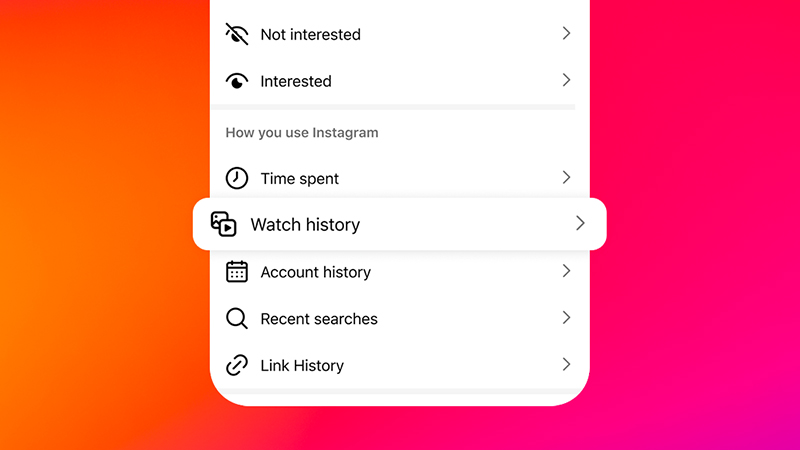 Instagram, Watch History