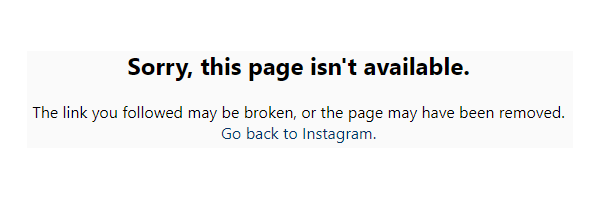 Instagram removed account
