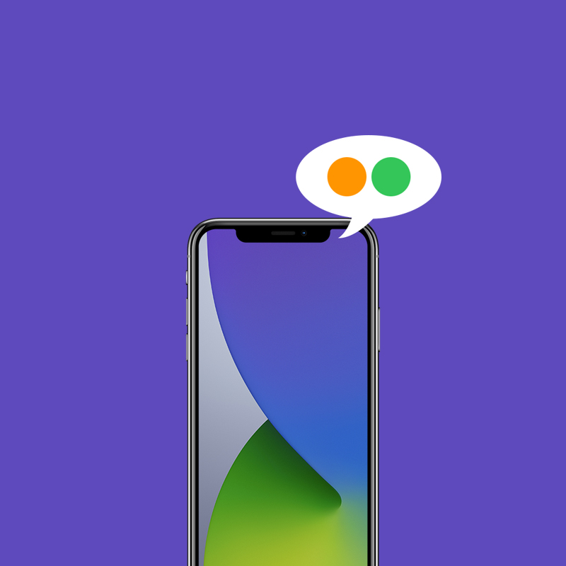 iOS 14, colored dots