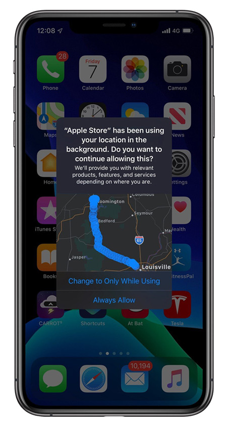 iOS 13 location