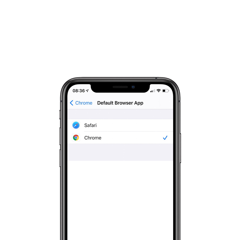 iOS 14, choosing default browser app