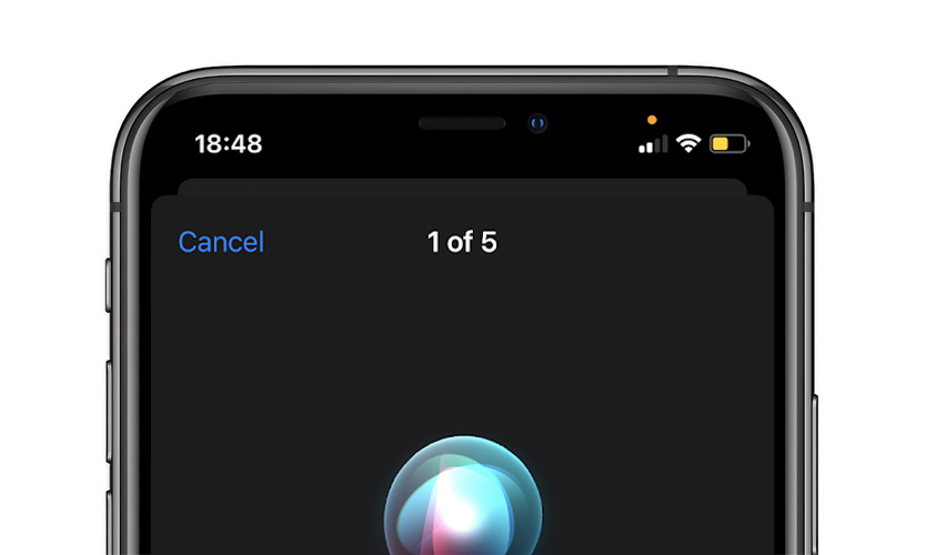 iOS 14, orange dot