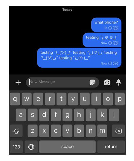 Signal app on iOS 14, shrug bug