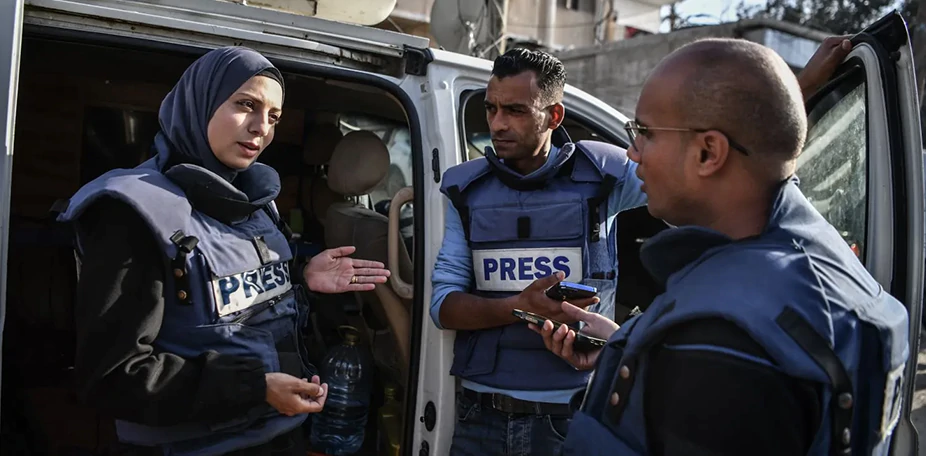 Journalists in Gaza.