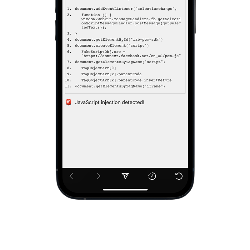 JavaScript injection detected!