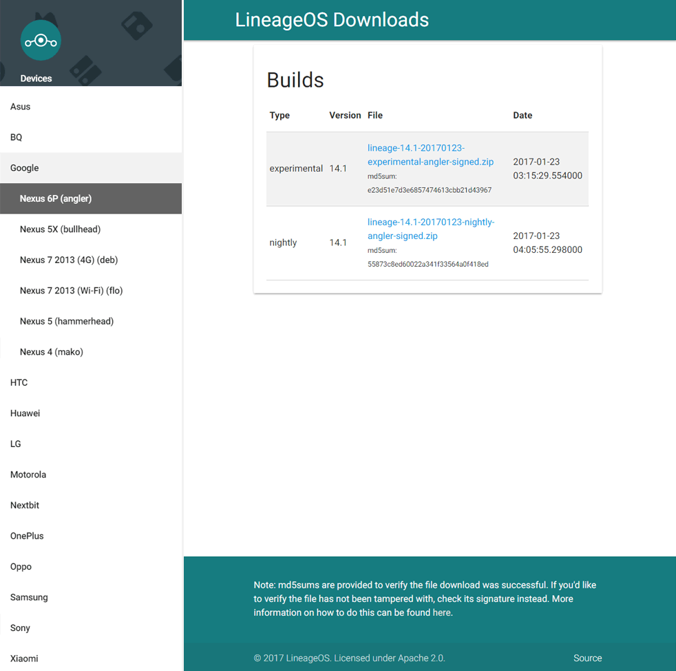 Lineage OS - initial release