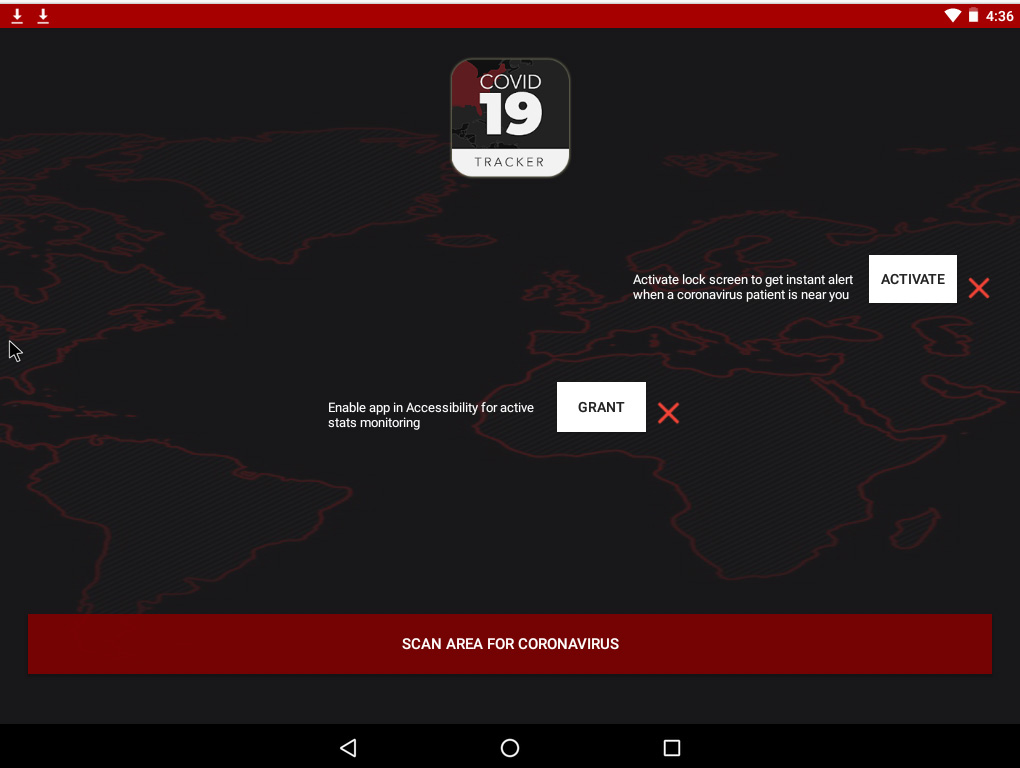 Malicious coronavirus tracking app