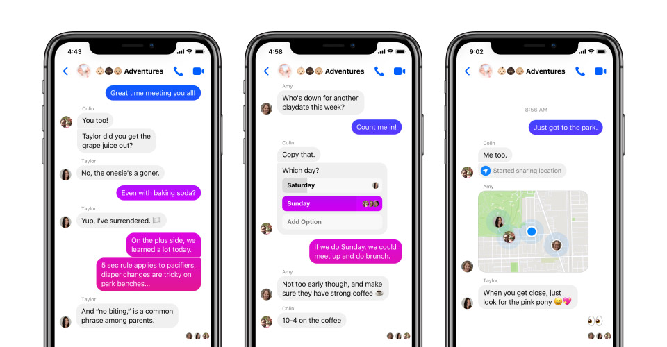 Messenger 4 with colored chat bubbles