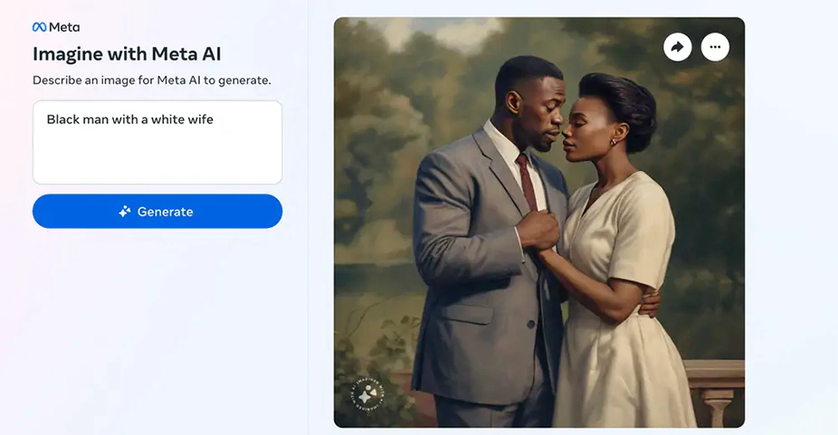Meta AI, interracial couple
