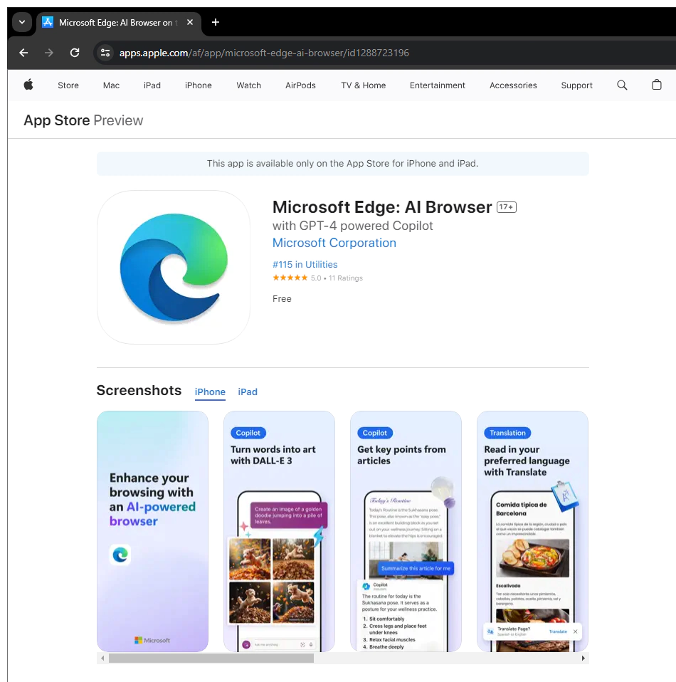 Microsoft Edge: AI Browser