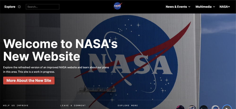 NASA website using WordPress