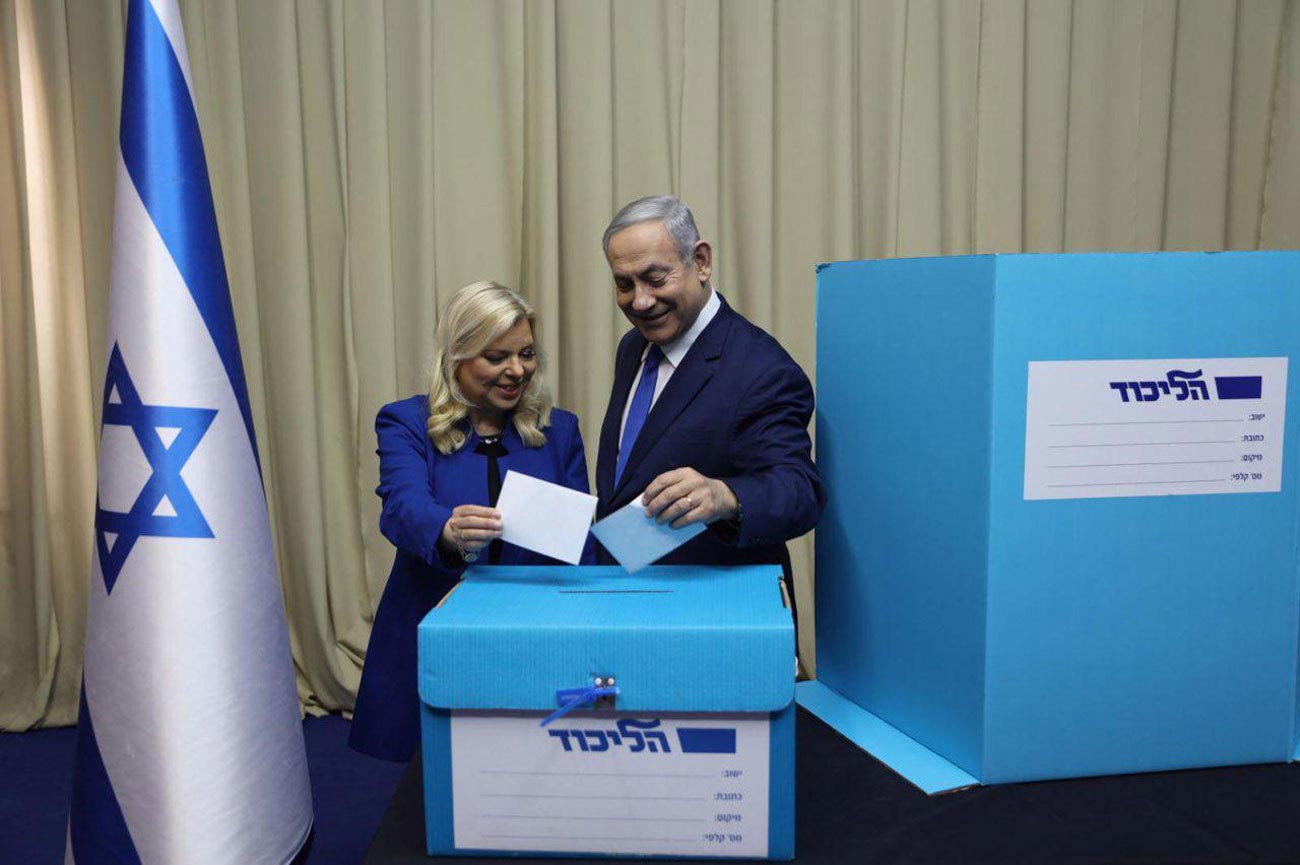 Israel's Prime Minister Benjamin Netanyahu and wife, Sara, voted in Jerusalem