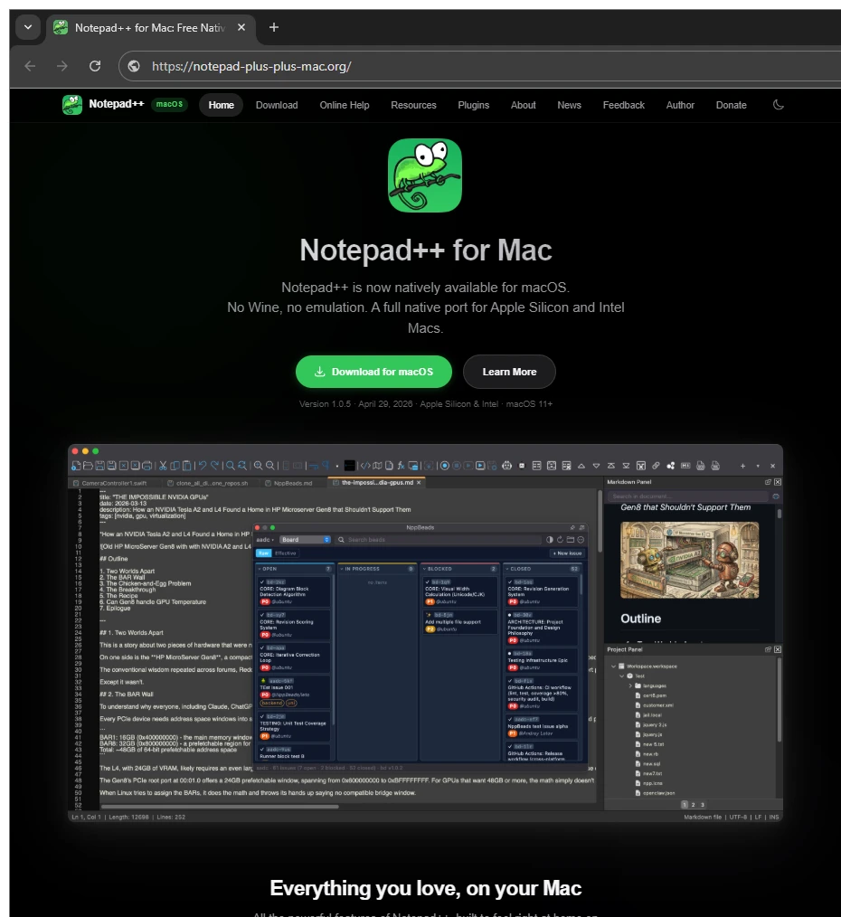 Notepad++ Mac