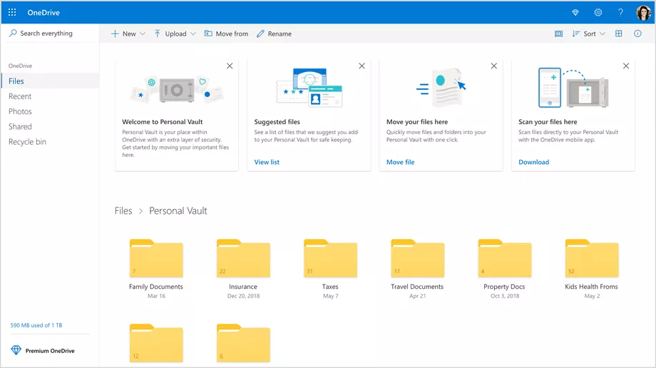 OneDrive's Personal Vault on Windows 10 PC