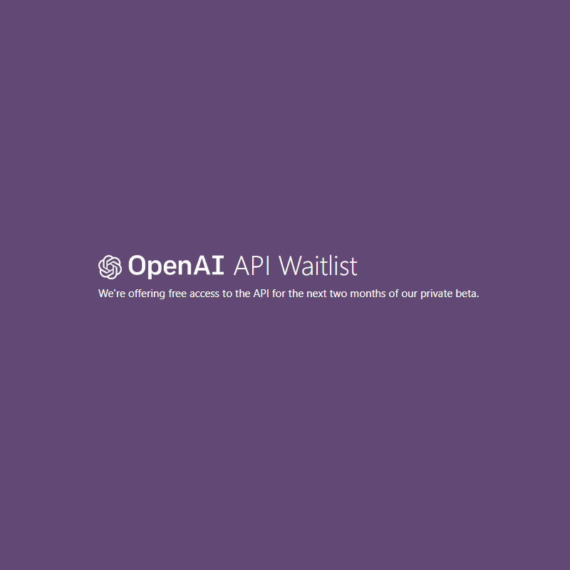 OpenAI API waitlist
