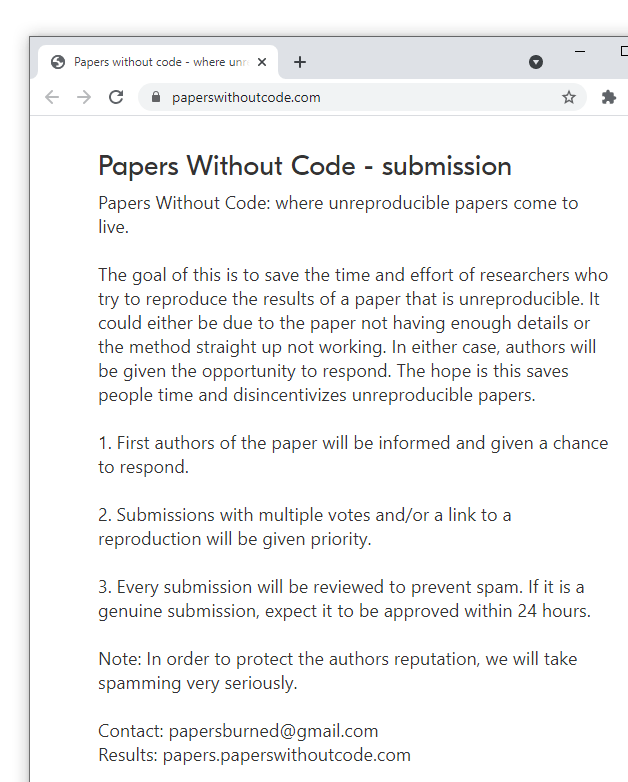 Papers Without Code