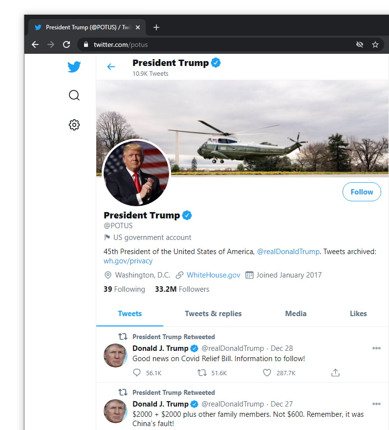 POTUS, Donald Trump.