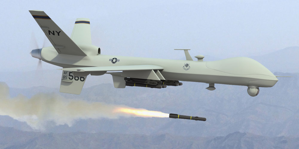 Predator drone firing missile