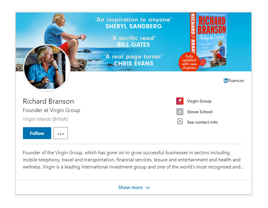 Richard Branson on LinkedIn
