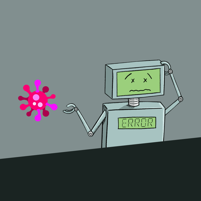 Robot, confused by coronavirus