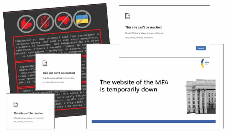 Cyberattacks happen on both sides, resulting in some of Russian and Ukrainian websites experiencing down times