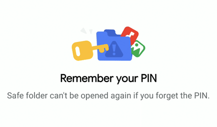 Safe Folder, remember PIN