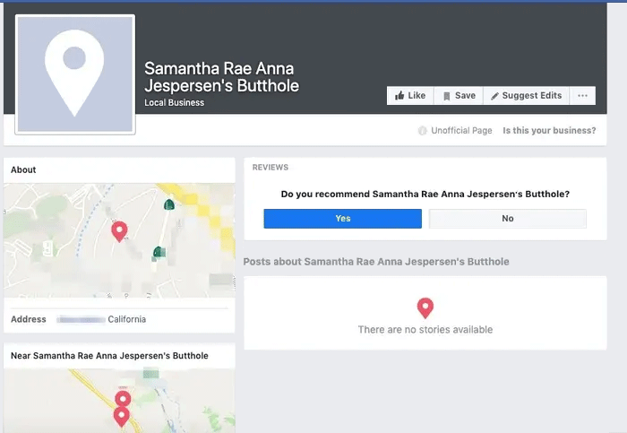 Samantha Rae Anna Jespersen - Facebook incident