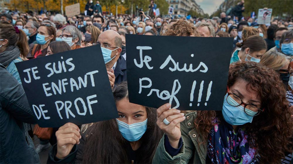 Homage to Samuel Paty in Paris, France.