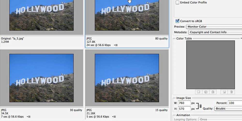 Save for web and devices