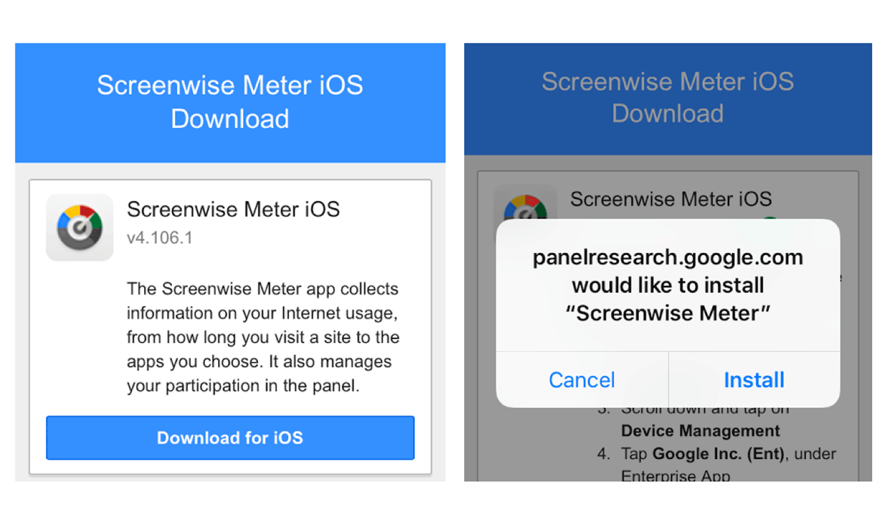 Screenwise Meter iOS app