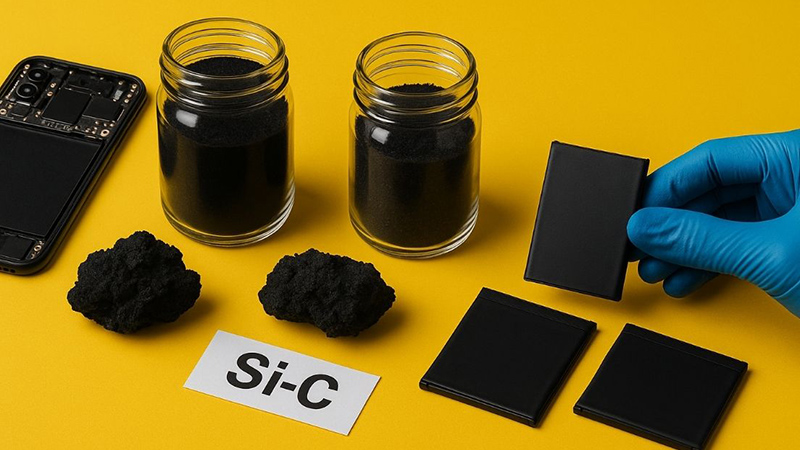 Carbon-silicon batteries