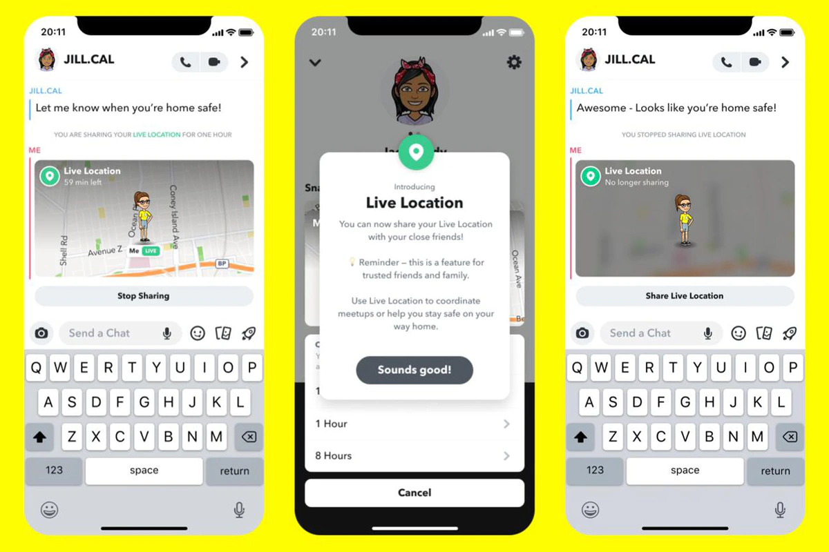 Snapchat Temporary Live Location