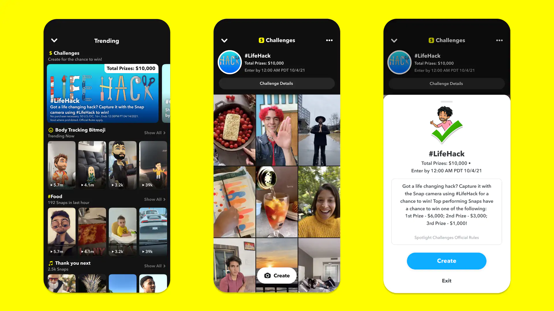 Snapchat, Spotlight Challenges