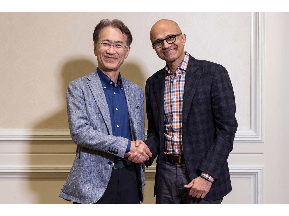 Sony CEO Kenichiro Yoshida and Microsoft CEO Satya Nadella