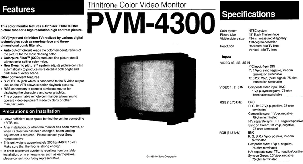 Sony's KX-45ED1 model (PVM-4300)