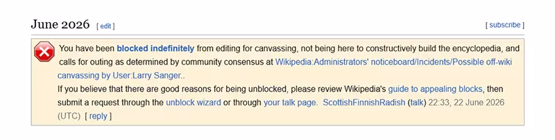 Larry Sanger banned