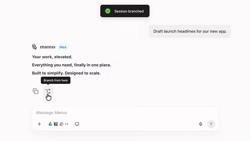 Manus Branch feature