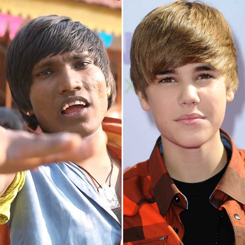 Suraj Chavan and the Canadian pop star Justin Bieber