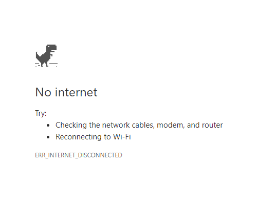 Google Chrome - T-Rex runner game