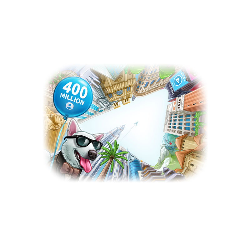 Telegram with 400 million users