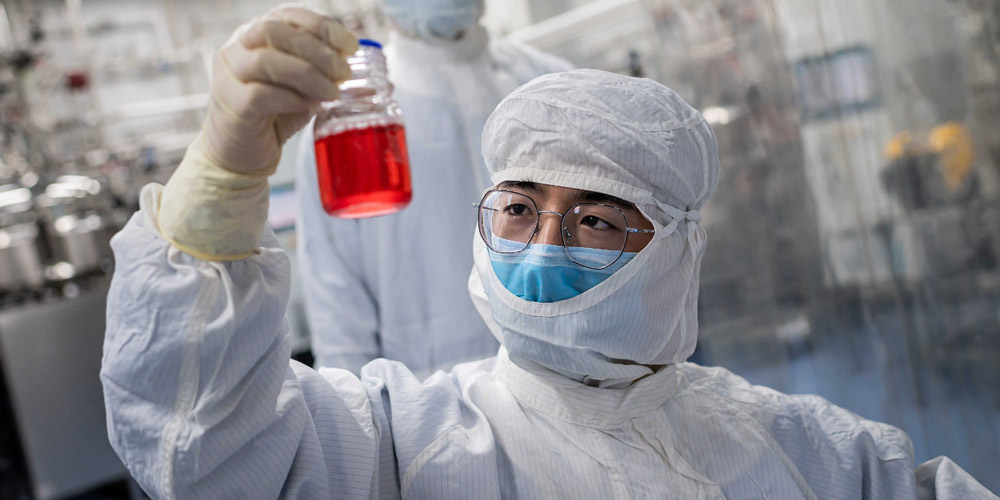 Coronavirus vaccine test inside the Cells Culture Room laboratory at the Sinovac Biotech facilities in Beijing, China