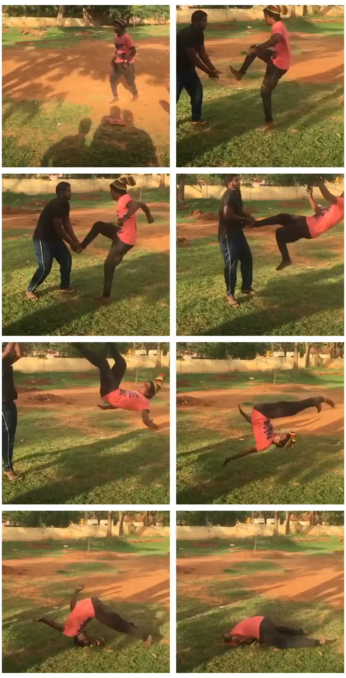 Kumar lost his balance during the attempt, that he fell injuring his neck