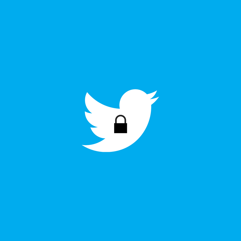 Twitter logo - padlock