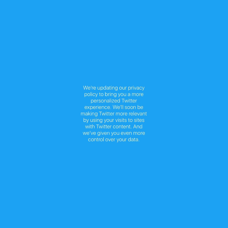 Twitter - policy update screen