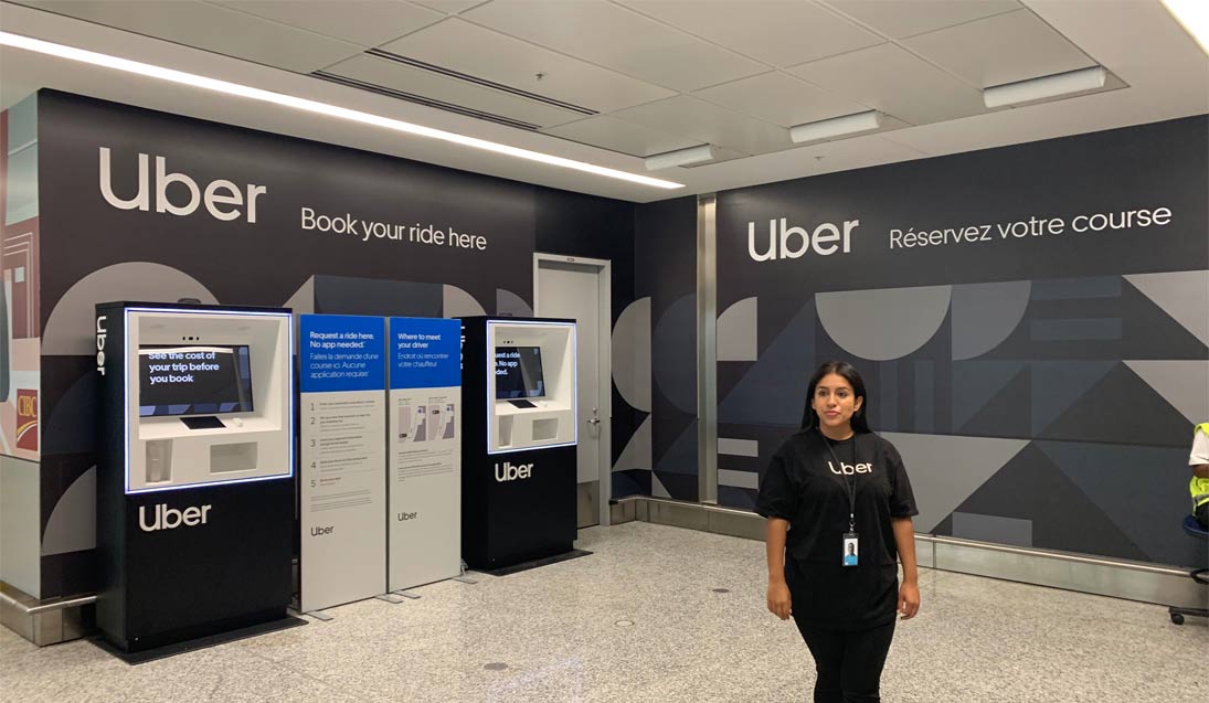 Uber Rider Kiosks, at Toronto’s Pearson International Airport